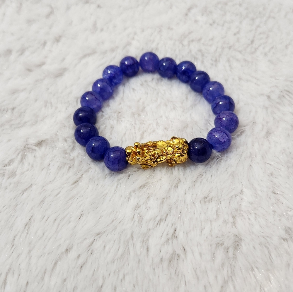 Glass bead bracelet deep purple